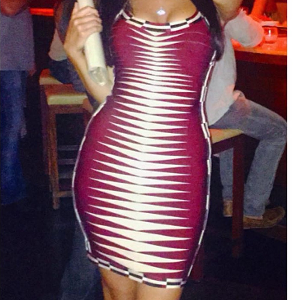 Herve Léger curve hugging dress. Size small